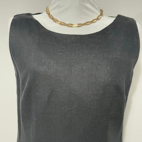 Nina Leonard LBD - Little Black Dress Linen Sheath Size 6 Sleeveless Career‎ - Picture 5 of 11